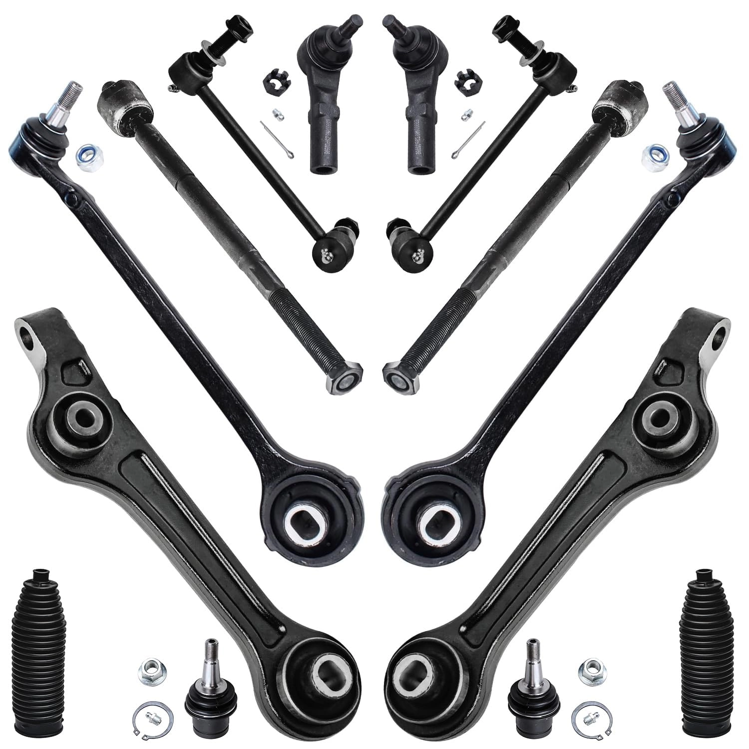 Detroit Axle RWD Front End Control Arms Kit - 14pc Set Vehicle Specific