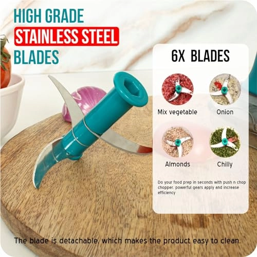 Multipurpose Plastic Vegetable Chopper Cutter - 470 ML 3 Blades