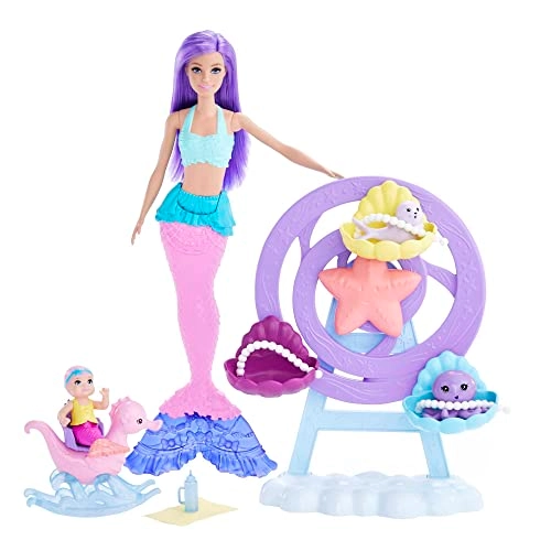 Dreamtopia Magical Mermaid Playset - Lavender Hair Includes Merbaby Baby Seal Baby Octopus Ages 3+