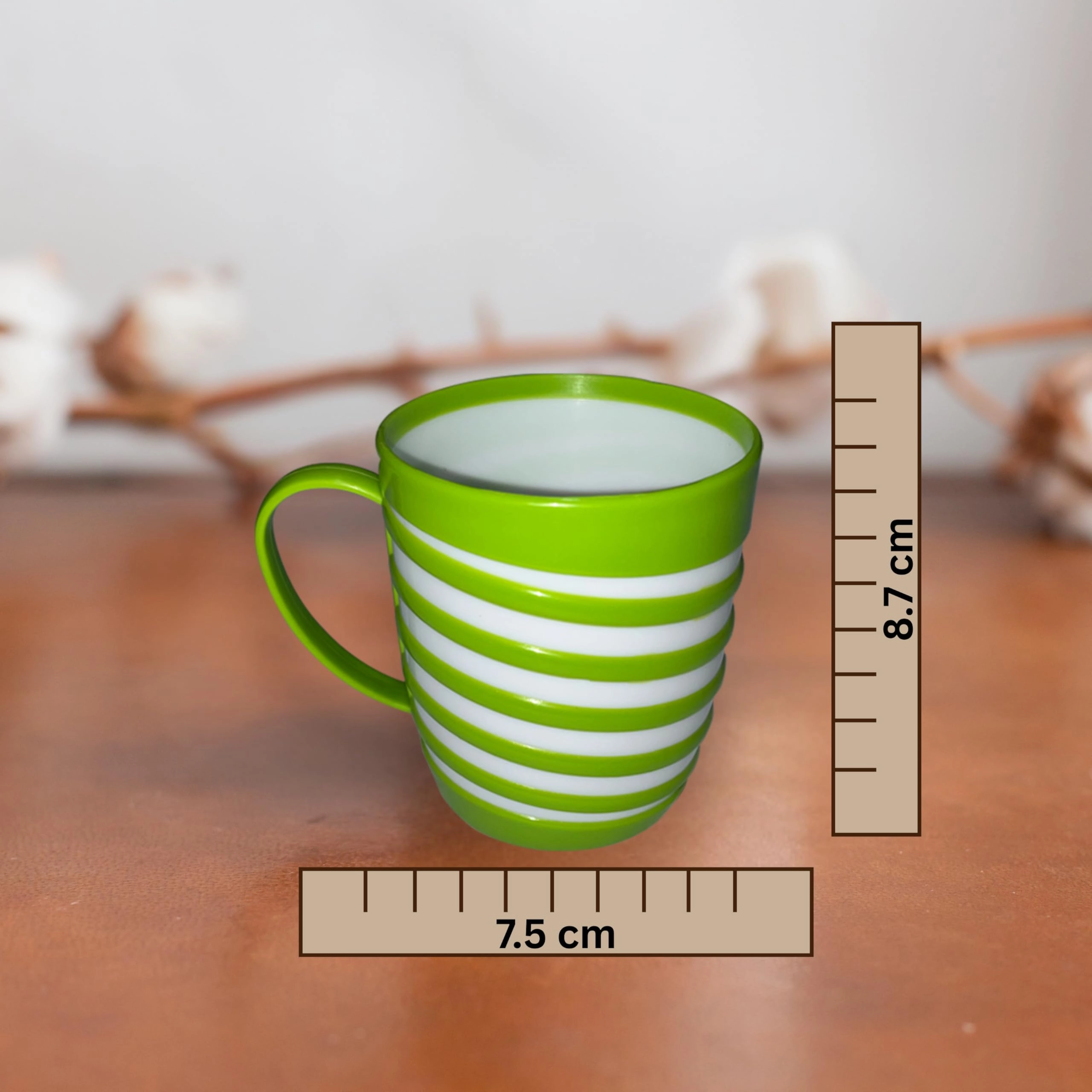 Plastic Mug - 6 pcs - Striped Solid - 280 ml