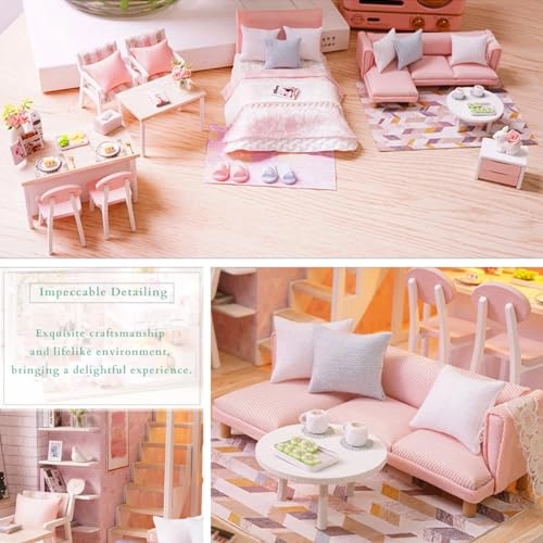 Miniature Dollhouse Kit - Pink 1:24
