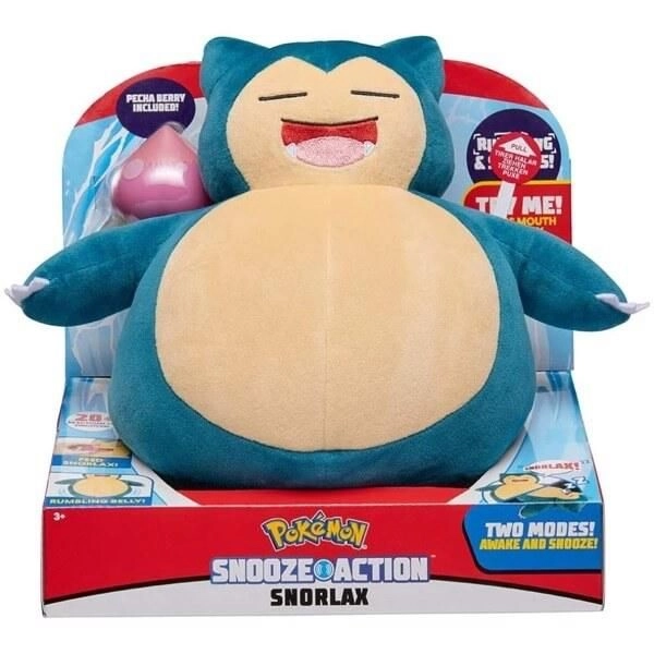 Snorlax Snooze Action 25.7 cm Plush - over 20 unique sounds