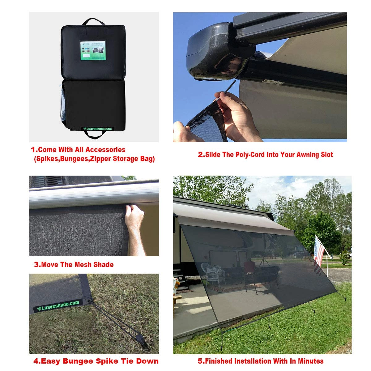 RV Awning Sun Shade Screen