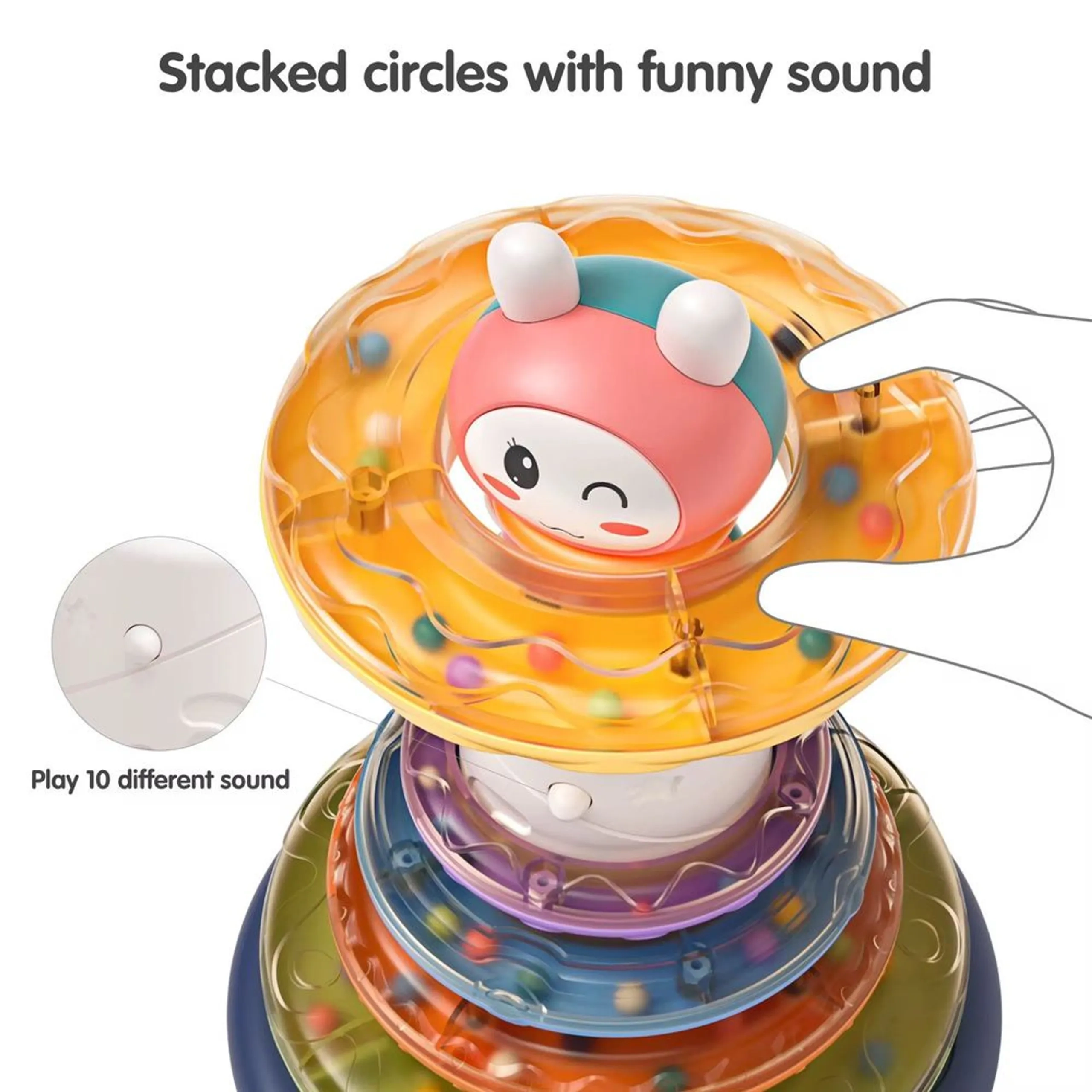 Maxims Light Up Sensory Musical Stacking Rings - 6 months+