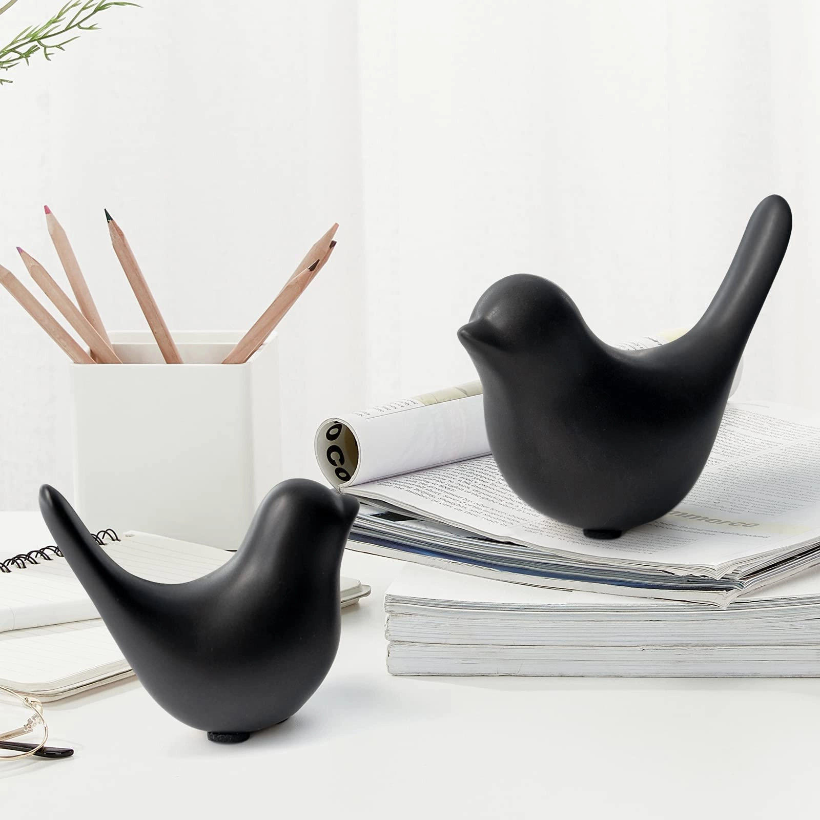 White Birds Statues - Ceramic