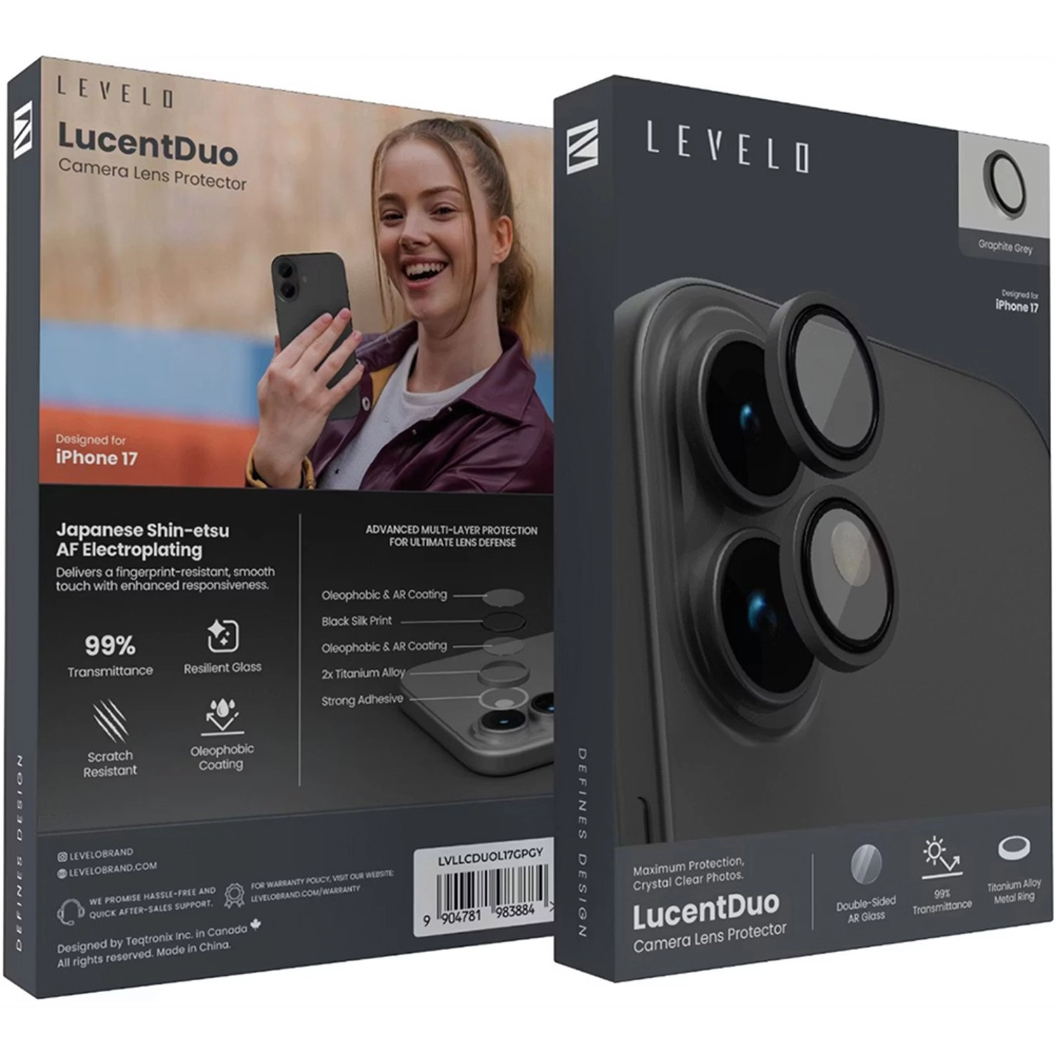 Anti-Scratch Titanium Alloy Camera Lens Protector for iPhone 17