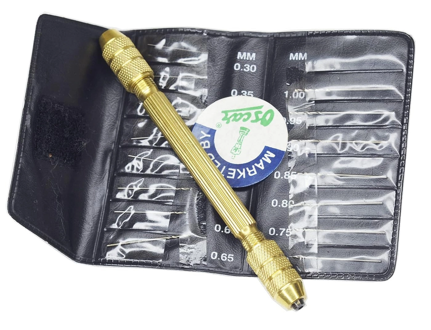 PIN VICE - Micro Mini 16Pcs Drill Bits 0.3-1.0 Mm