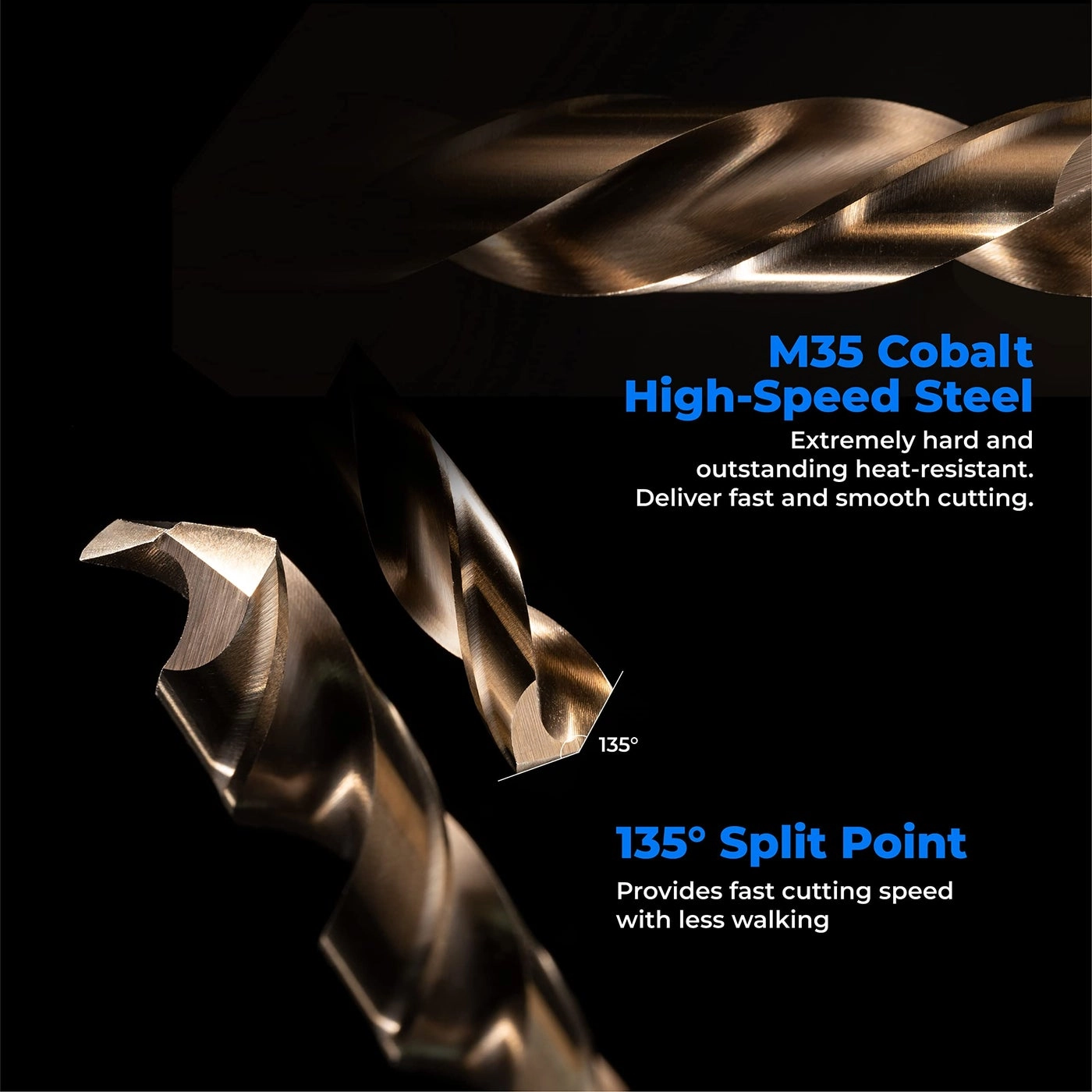 Cobalt Drill Bit - 10 Pcs 1/4"