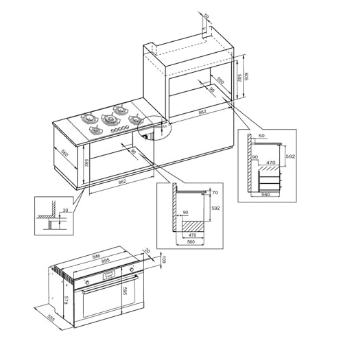 Turin 895X558X595 Mm Built-in Multifunction Electric Oven