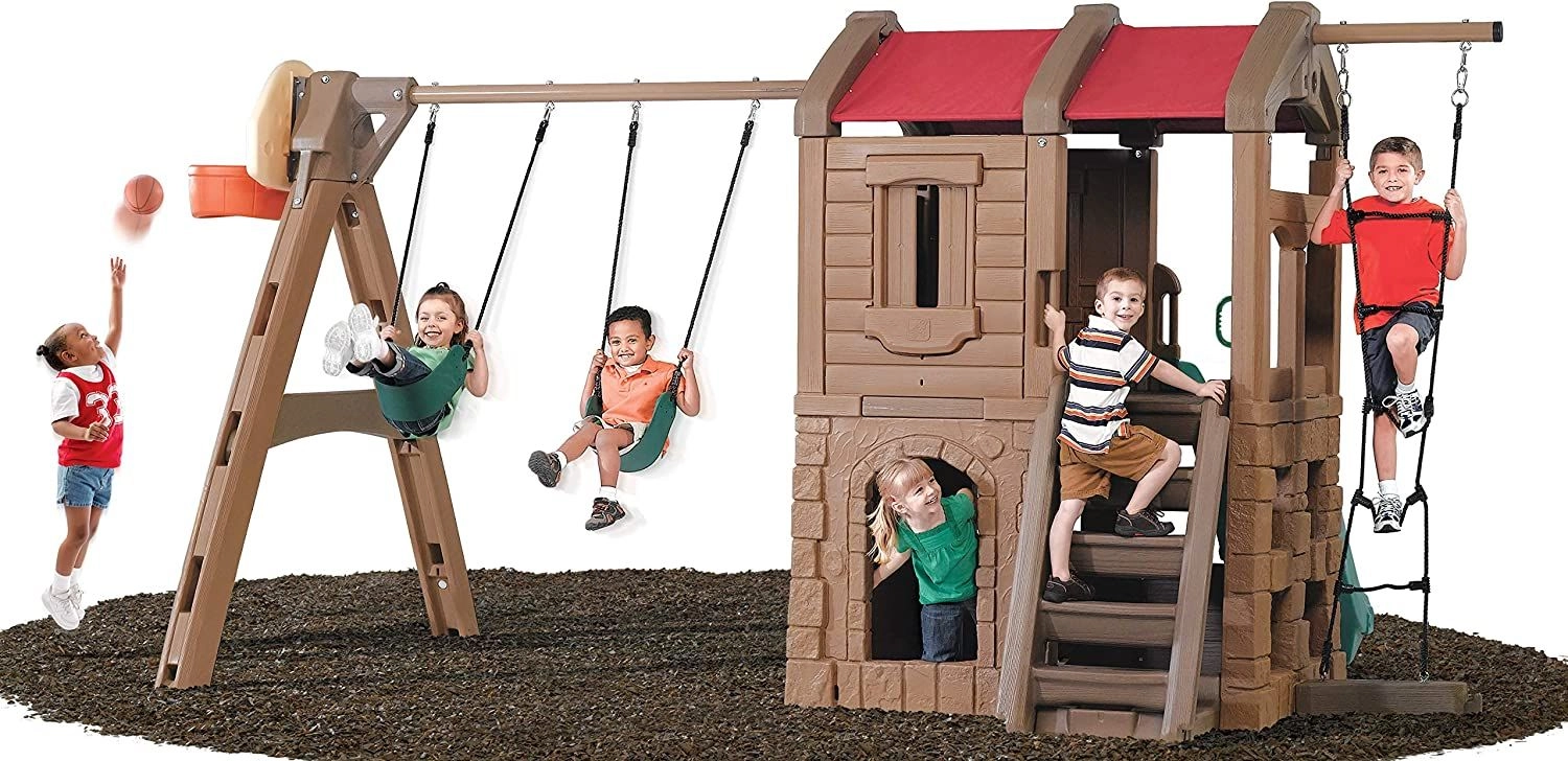 Adventure Lodge Play Center - Brown with Glider