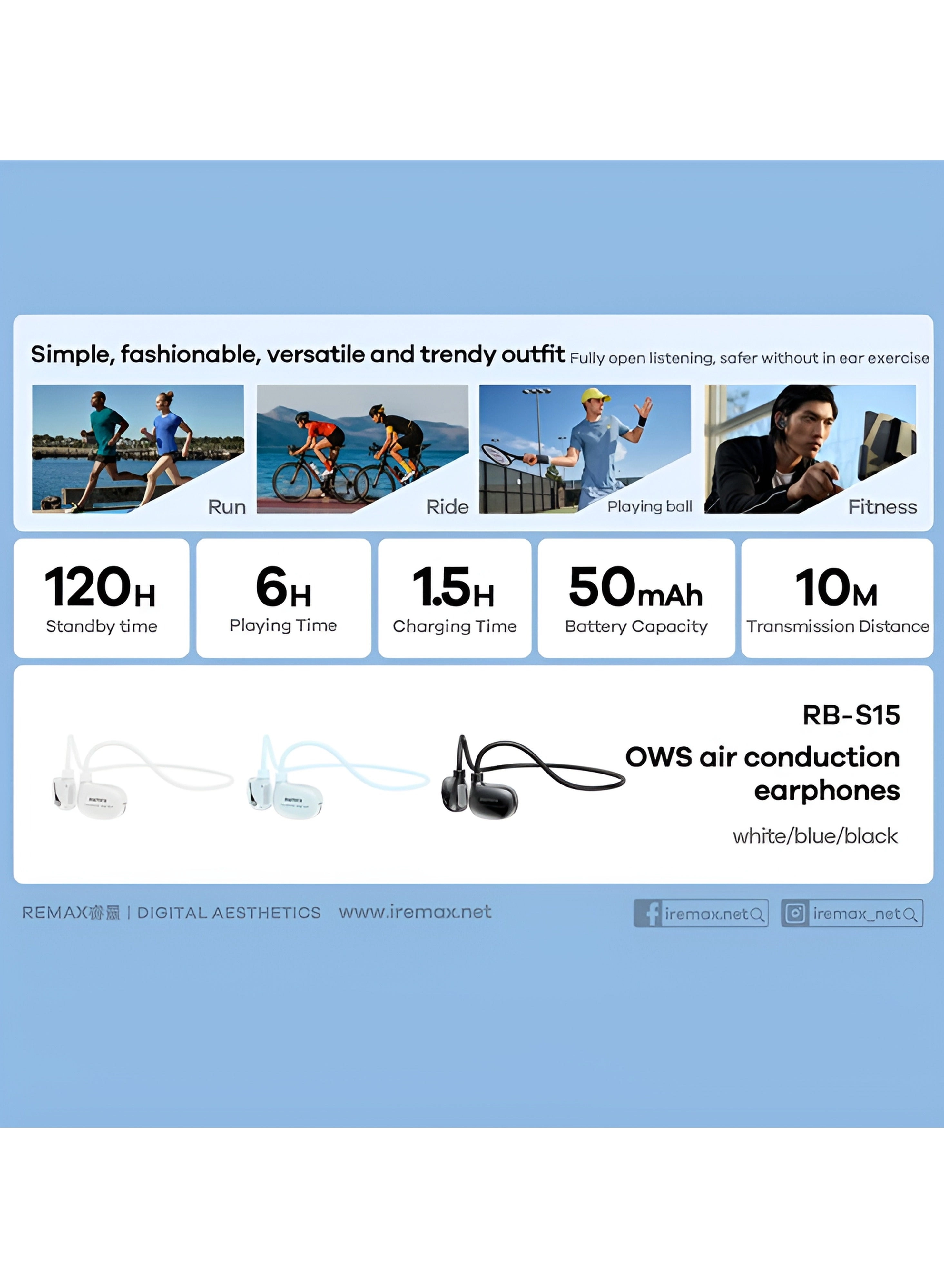 OWS Air Conduction Sports Earphones Wireless Earphone