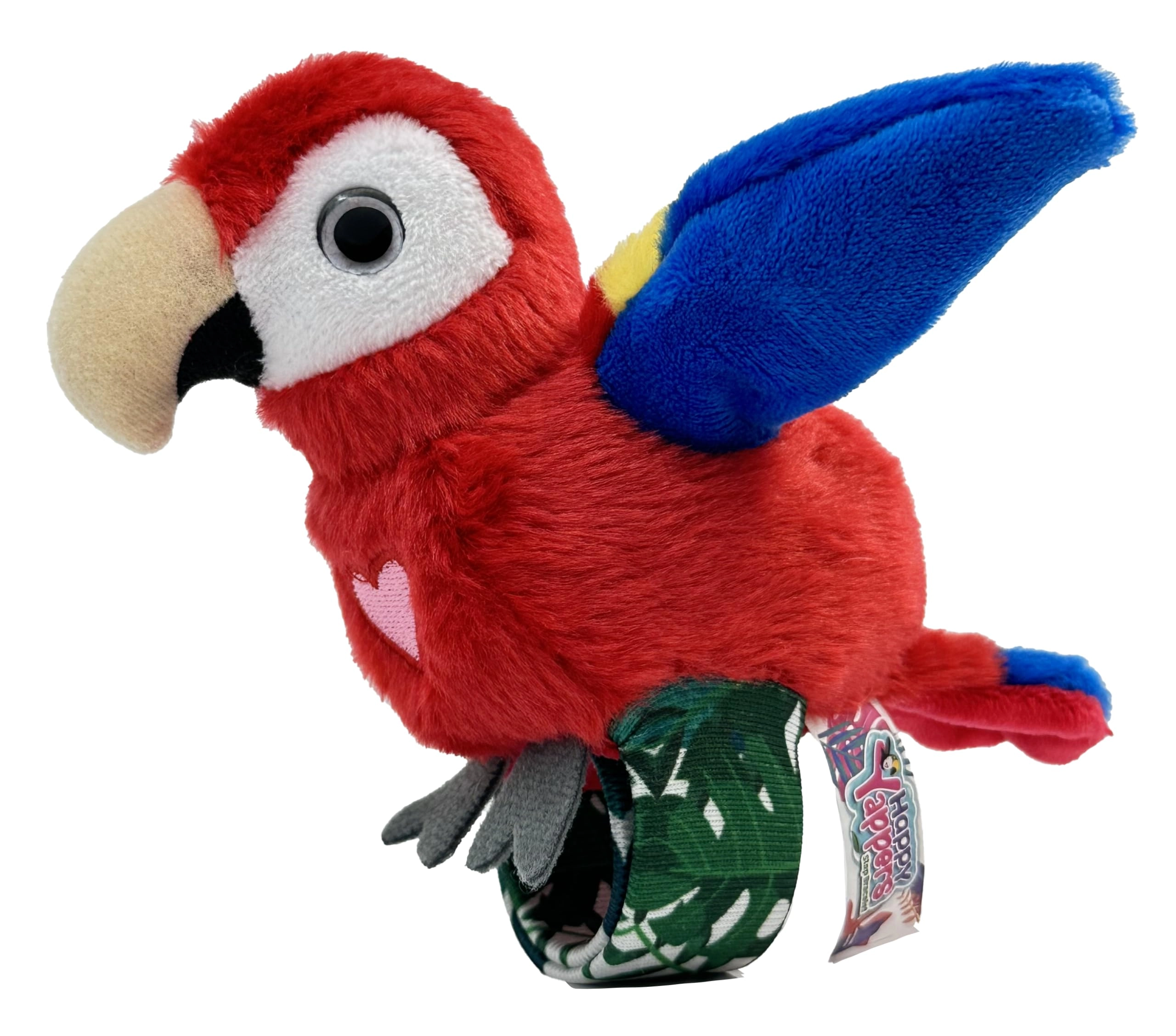 Happy Yappers Slap Bracelet Plush Toy Red Parrot - 18 months+