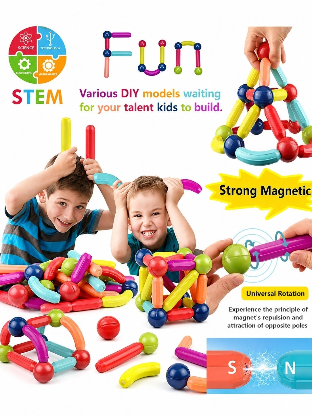 Magnetic Sticks Building Set - 30 pcs