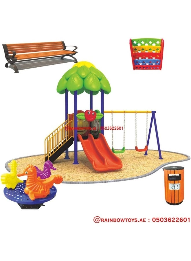 Multi Purpose Kids Outdoor Playing Equipments - 770x320x280cm 2+ Years