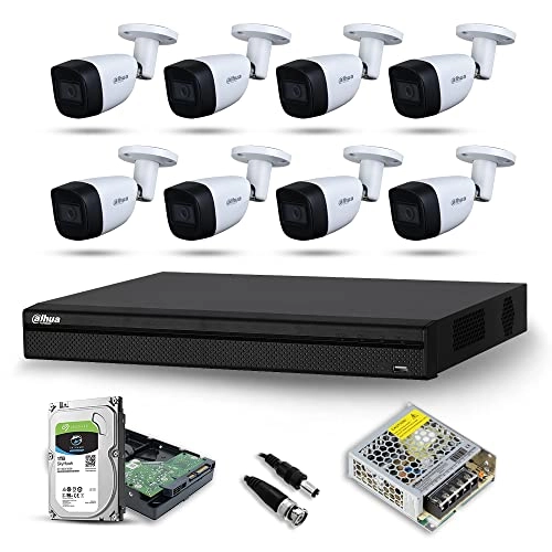 FULL COLOR Bullet - 8Pcs 2MP + 4A08 XVR - 8 Channel + Surveillance Hard Disk - 1 TB + Power Adaptor