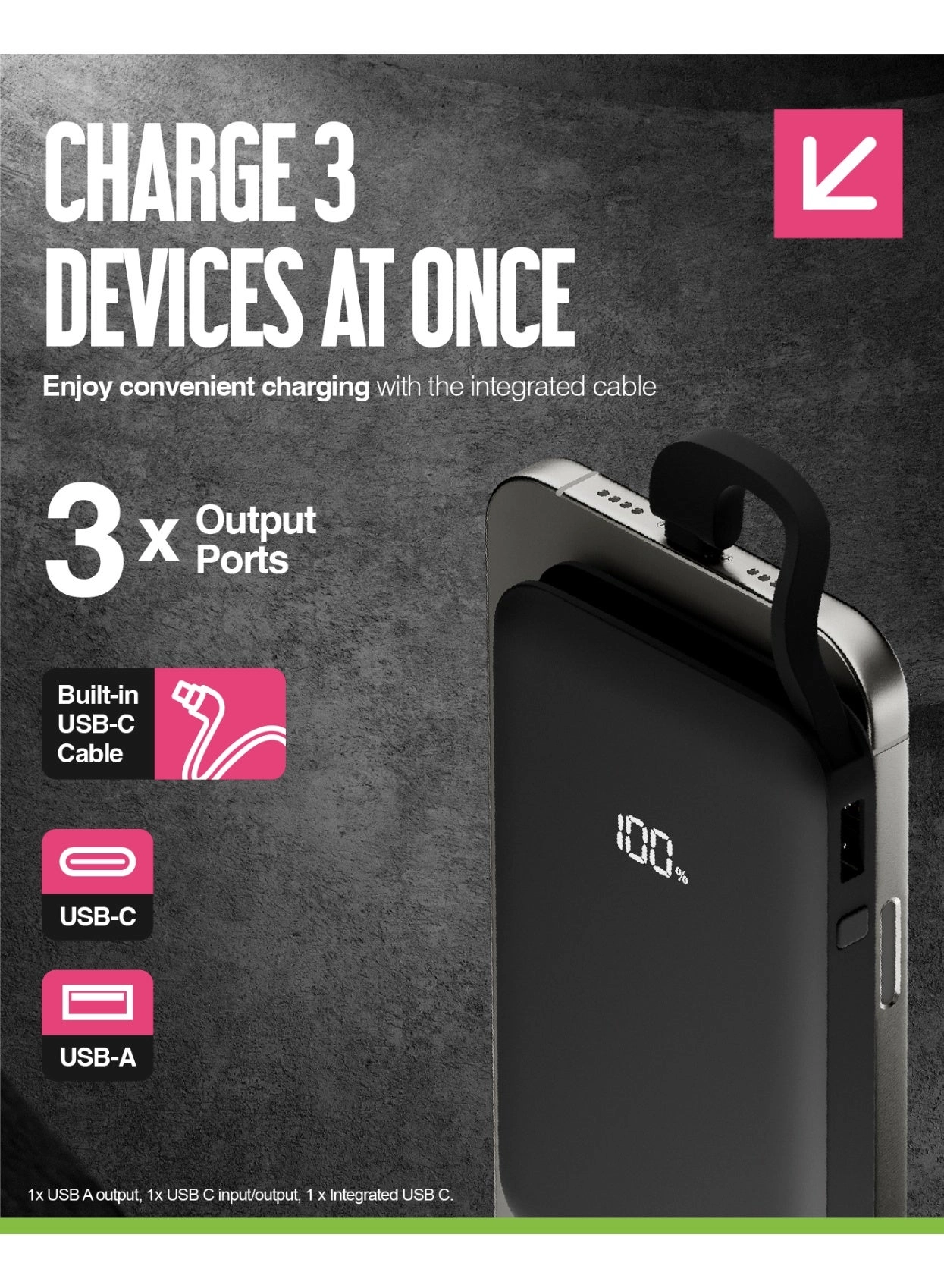 Eco Integrated Power Bank - 5000mAh 12 W