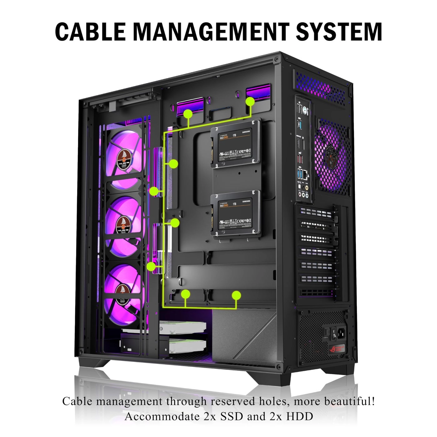 PC CASE ATX - Full-View Tempered Glass Mid Tower