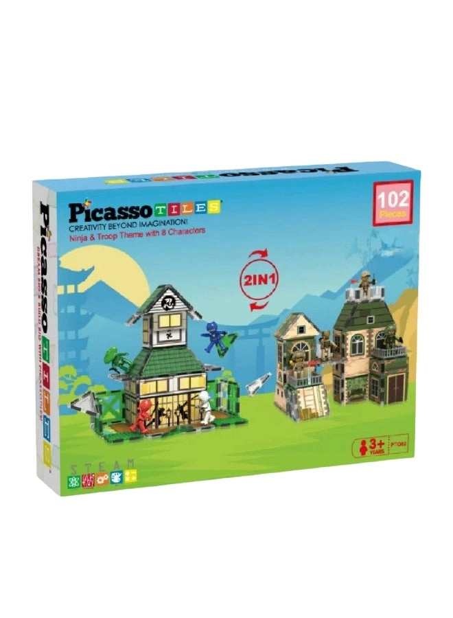PicassoTiles Magnetic Tiles Ninja Troop Theme (PTQ02)