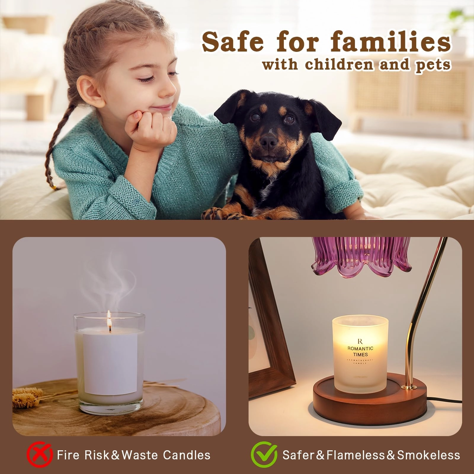 Candle Warmer Lamp - Purple Timer Dimmable