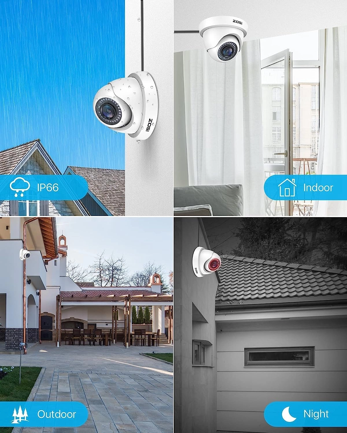 Security Bullet Camera - 1080P 4 Pack
