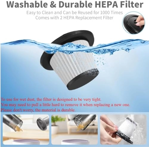 Car Vacuum Cleaner - 10000Pa Cordless 30 minutes