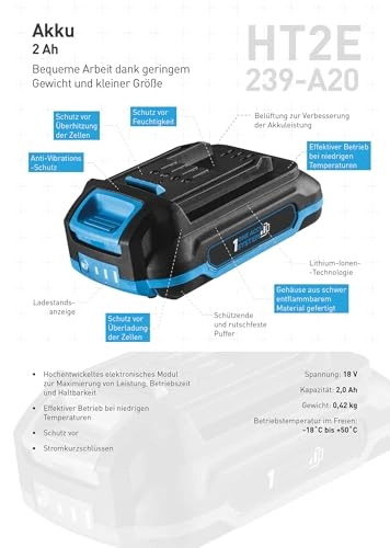 Cordless Hammer Drill - 18V + Battery - 2.0 Ah