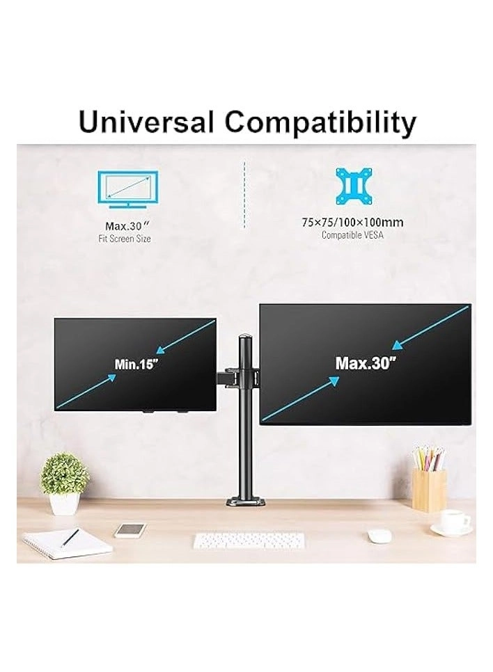 Dual Monitor Mount - 2 Monitors 32 inches 75mm or 100mm