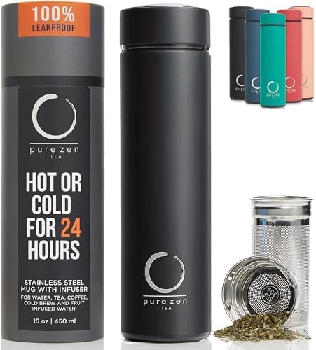 Pure Zen Stainless Steel Tea Thermos - 444ml
