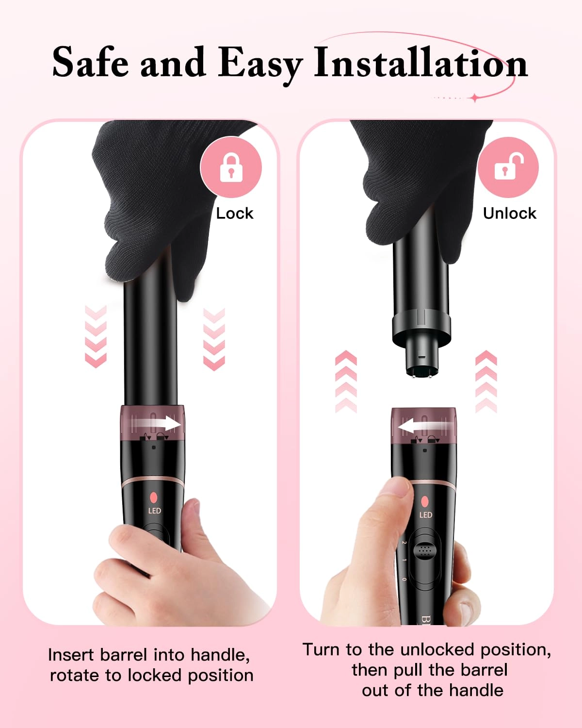 6 in 1 Curling Wand Set - 25mm 19-25mm 32mm 10mm 19mm 9-18mm