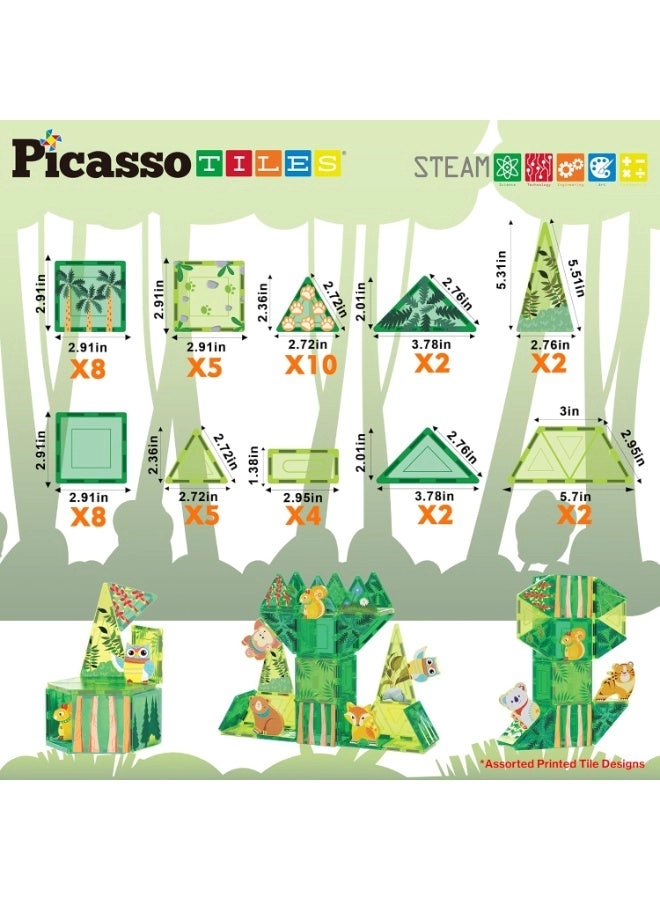 Magnetic Tiles - 8 Character Action Figures Forest Animal 56 pcs