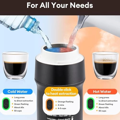 Portable Espresso Maker - 80 Milliliters Ground Coffee Original Capsules Dolce Gusto Pods