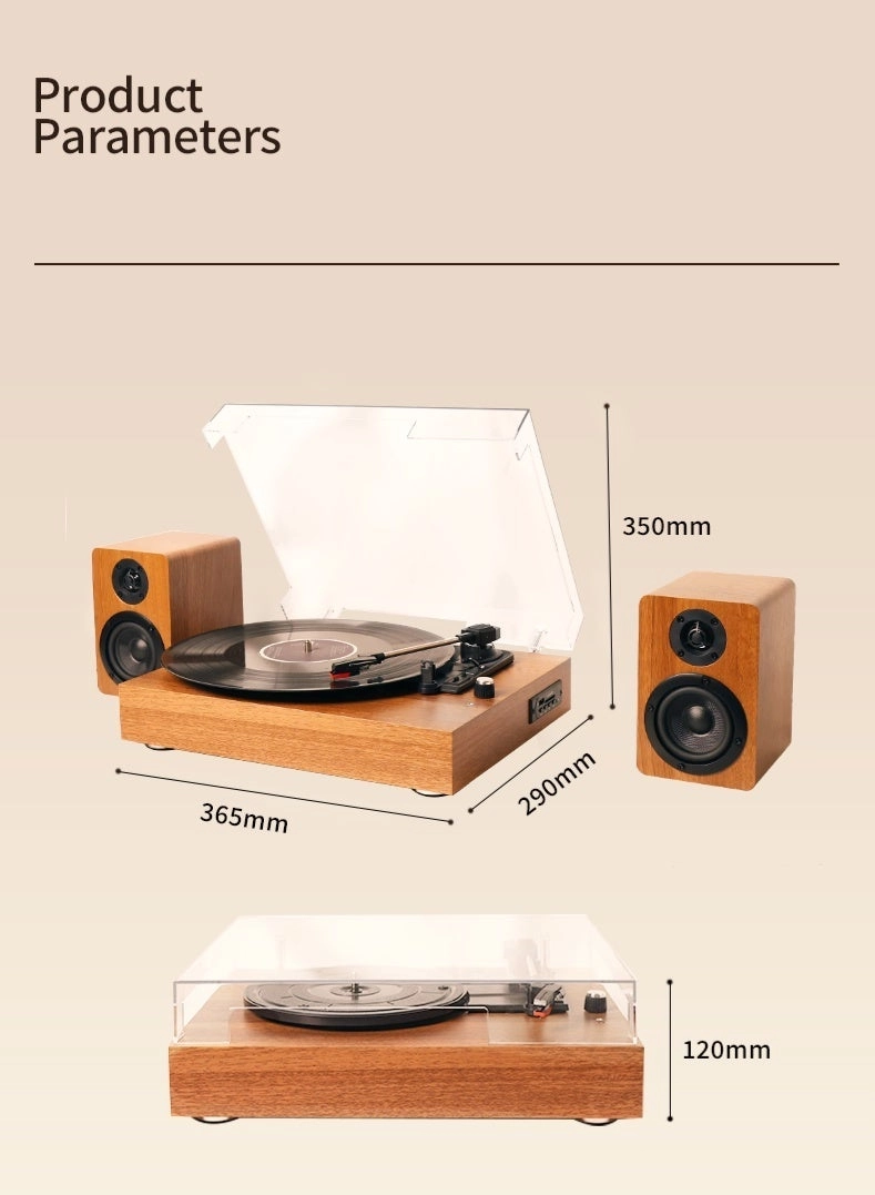 Turntable - 3 Speed Bluetooth USB SD Port