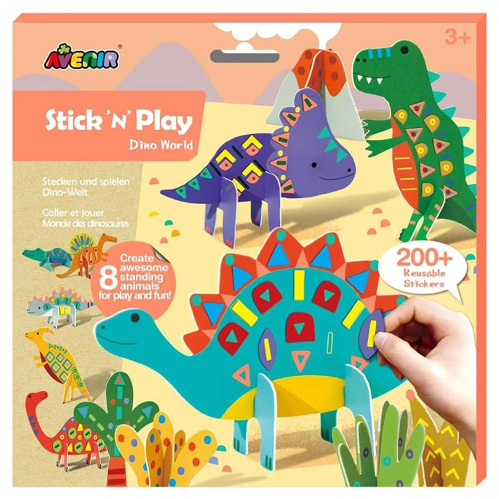 Avenir Dino World Sticker Book 3 pcs