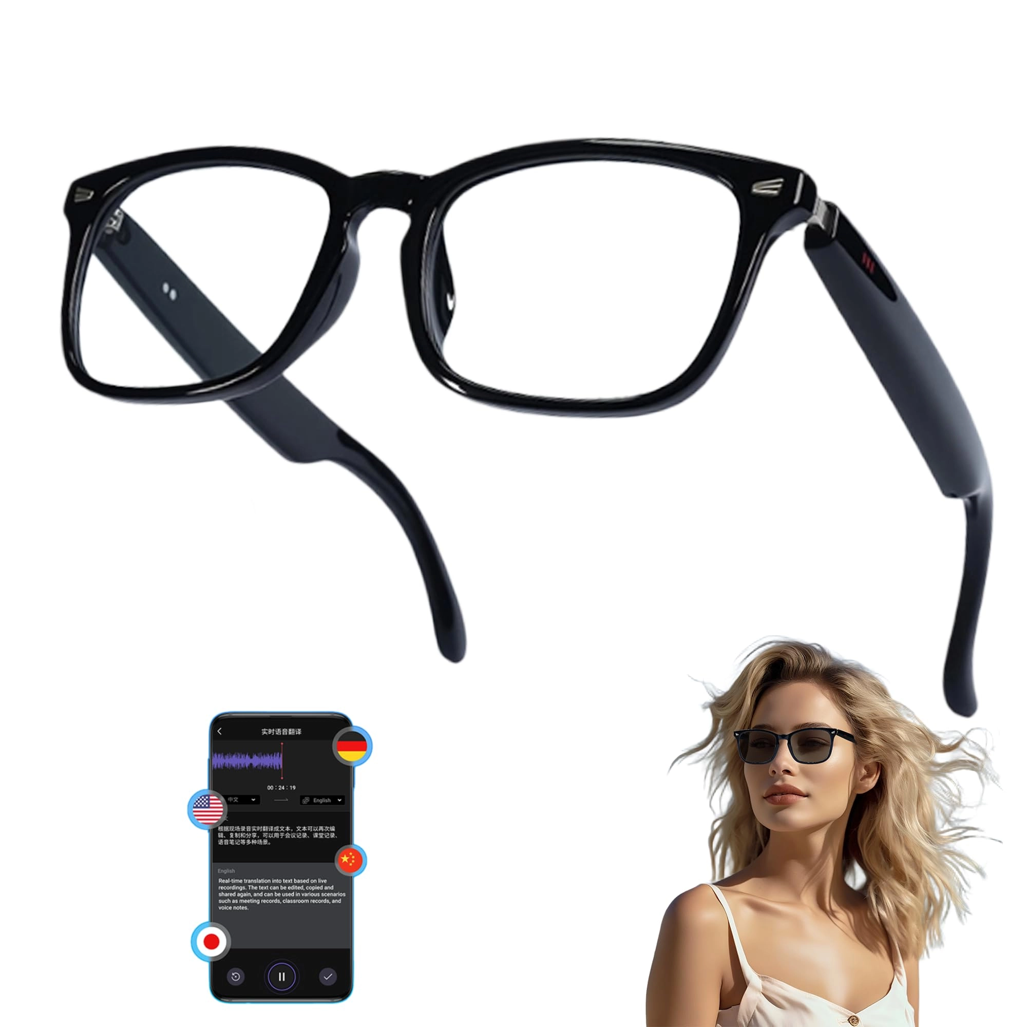 Deepseek R1 - Bluetooth 140+ Languages Photochromic Lenses