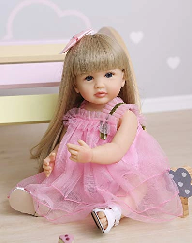 Reborn Baby Doll - 22 inch Silicone Vinyl Blonde Hair Ages 3+