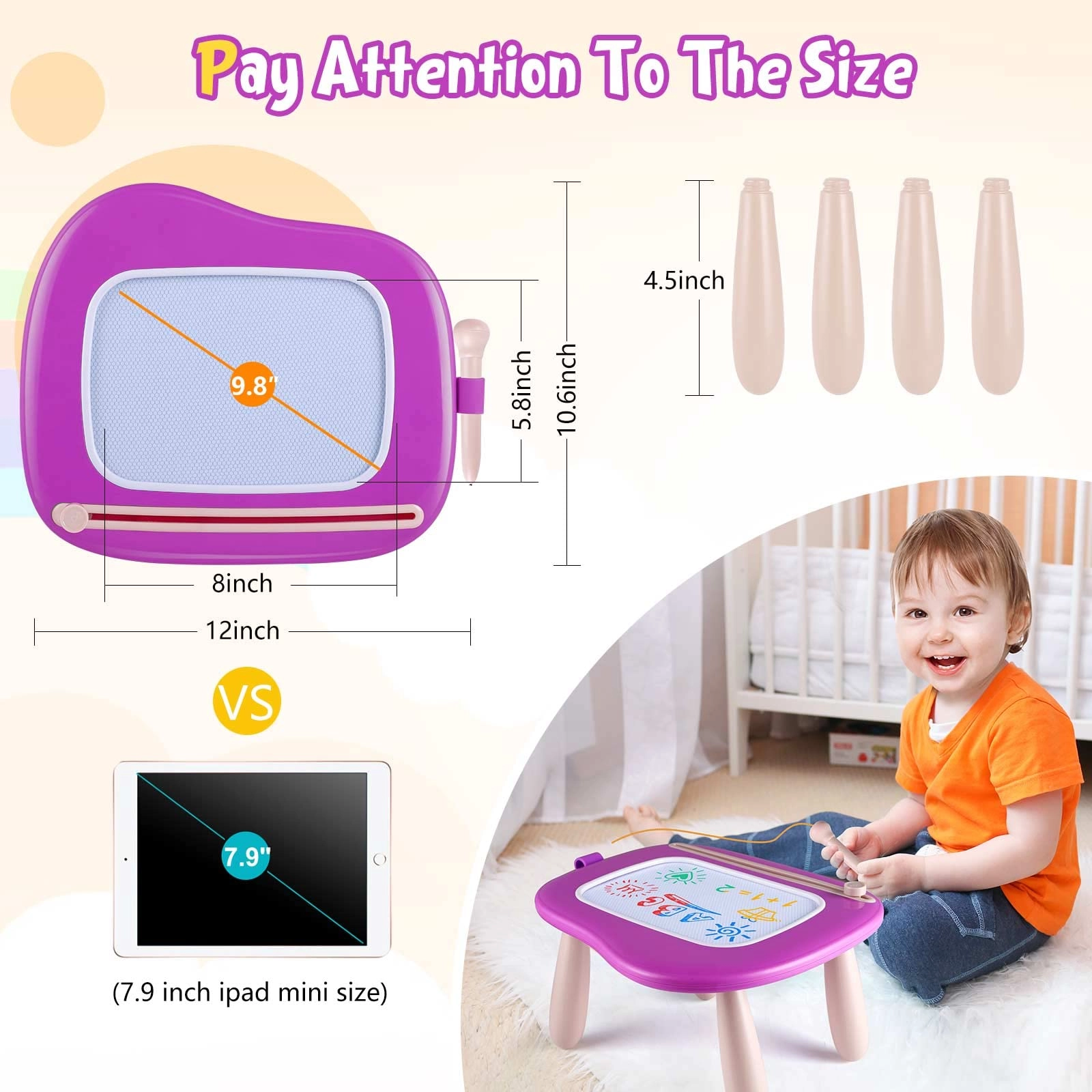Magnetic Drawing Board - 1 2 3 Year Old Girls