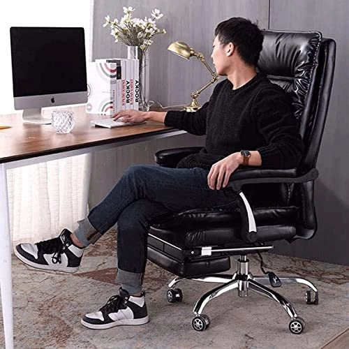Desk Chair - PU Leather Brown High Back