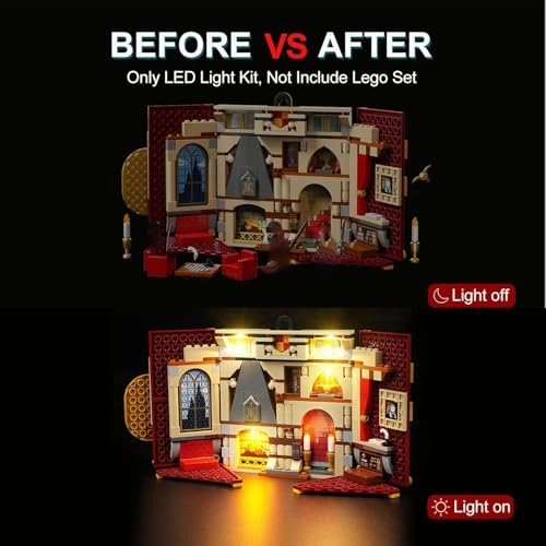 Lego Harry Potter Gryffindor House Banner Set (76409) - LED Lighting Kit
