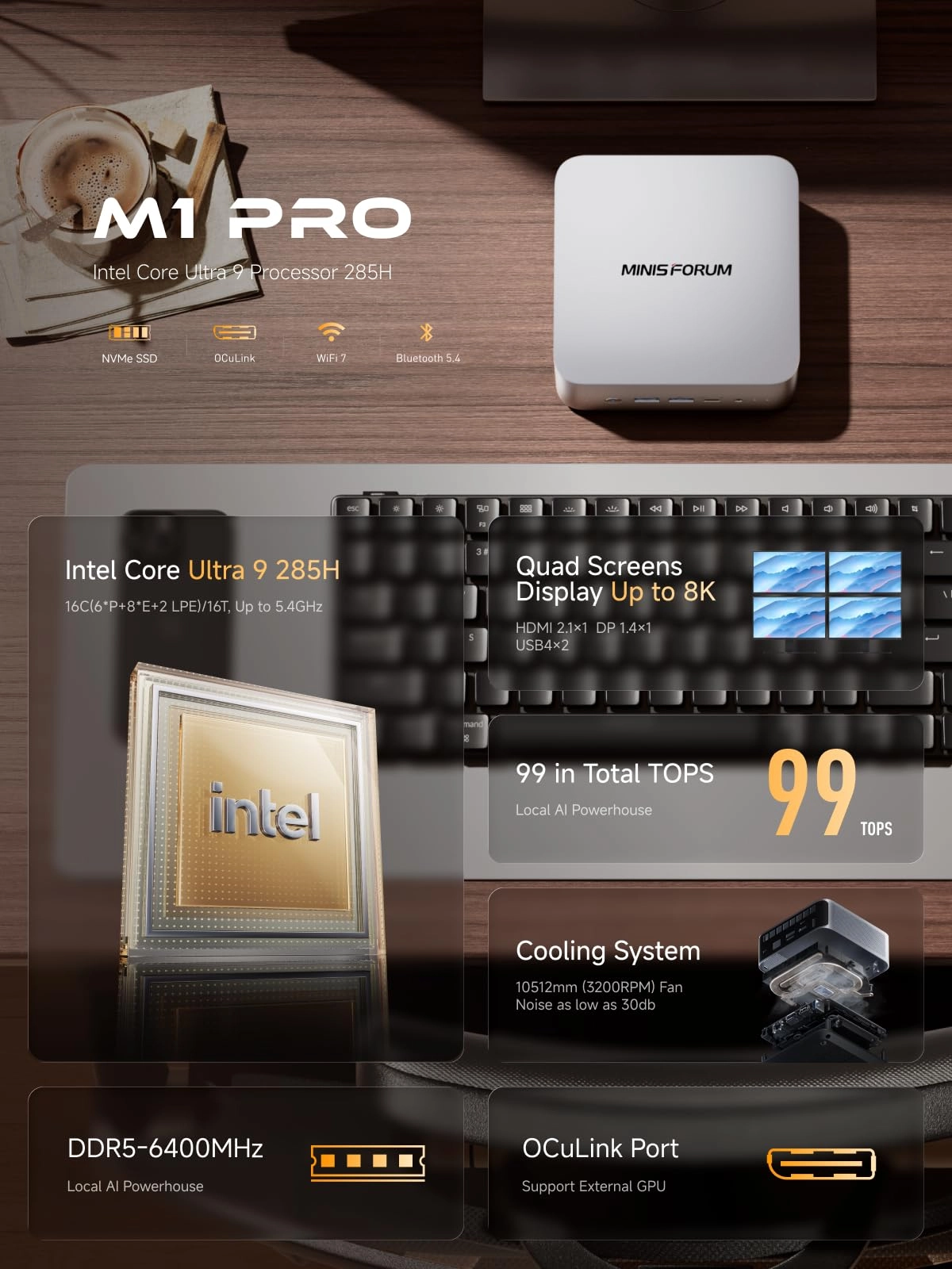 M1 Pro - up to 4TB per SSD (totaling up to 8TB) Intel Core Ultra 9 285H