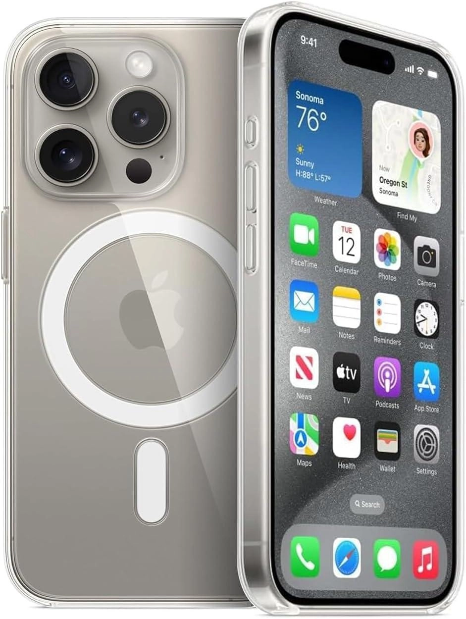 IPh15 Pro Max Clear Magnetic Phone Case for IPh15 Pro Max