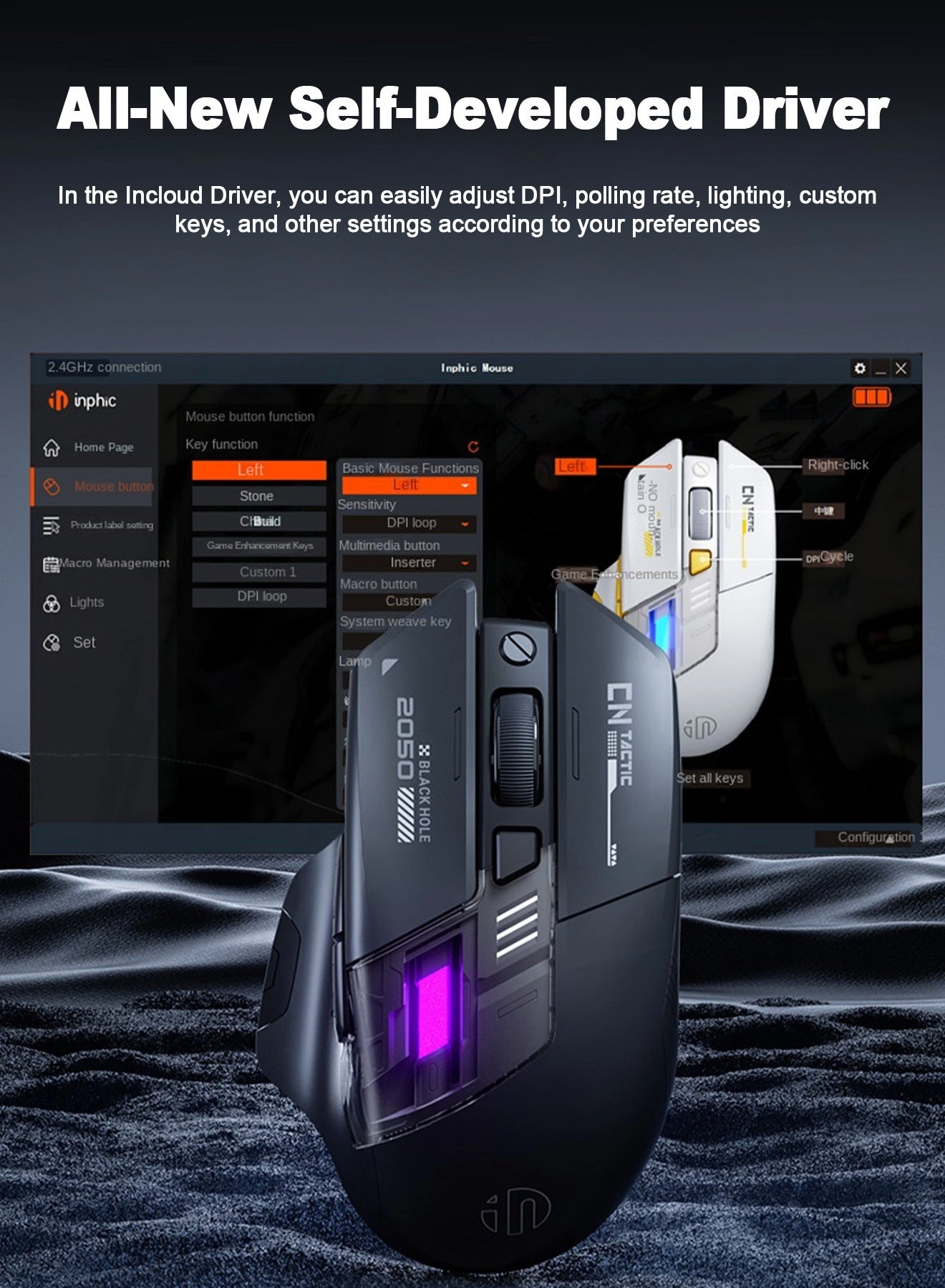 IN9 Tri-mode Wireless Mouse - Wireless