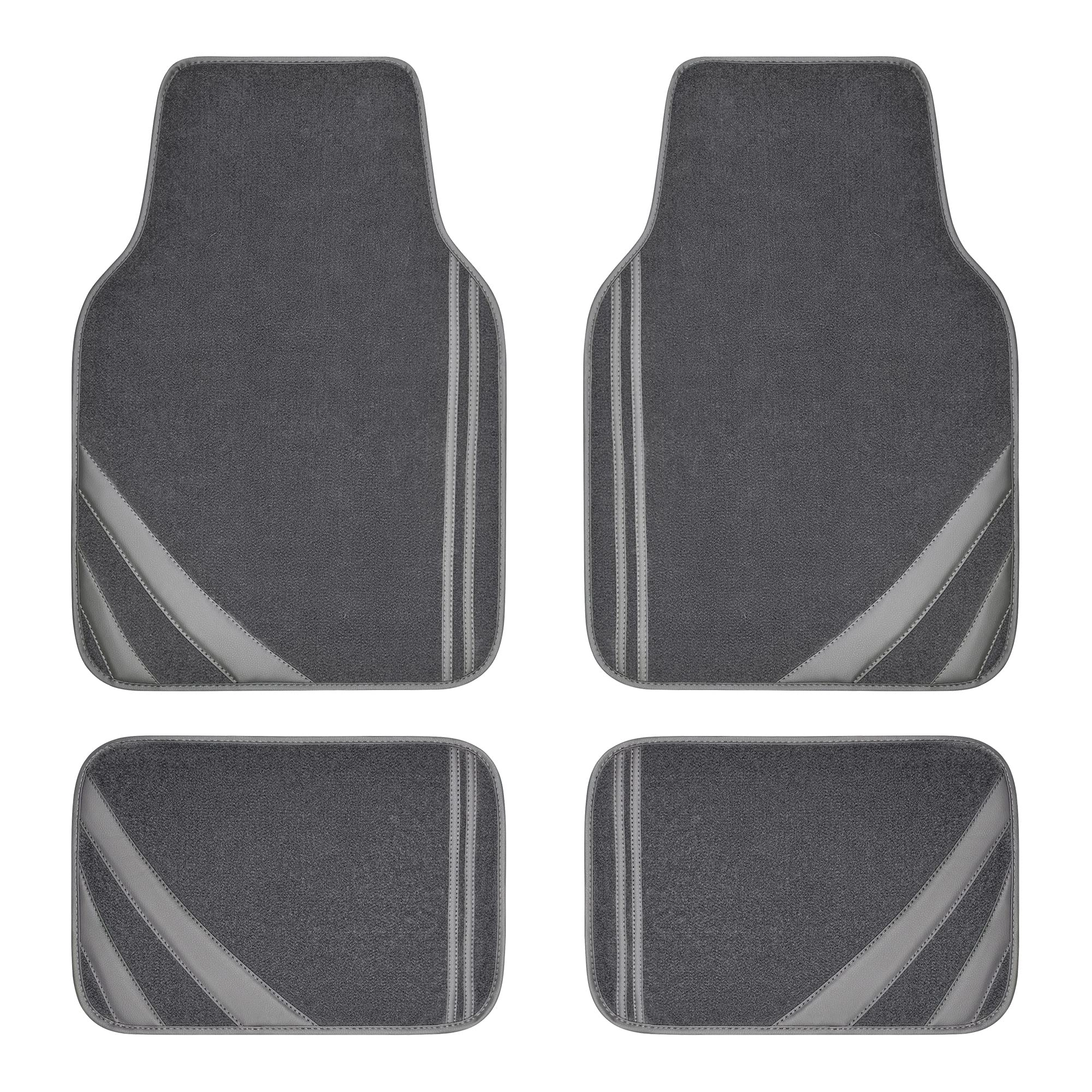 Faux Leather Car Mats - Blue Edge Universal Fit