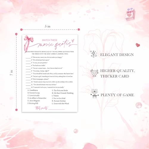 Bridal Shower Games Cards - 26 Adult