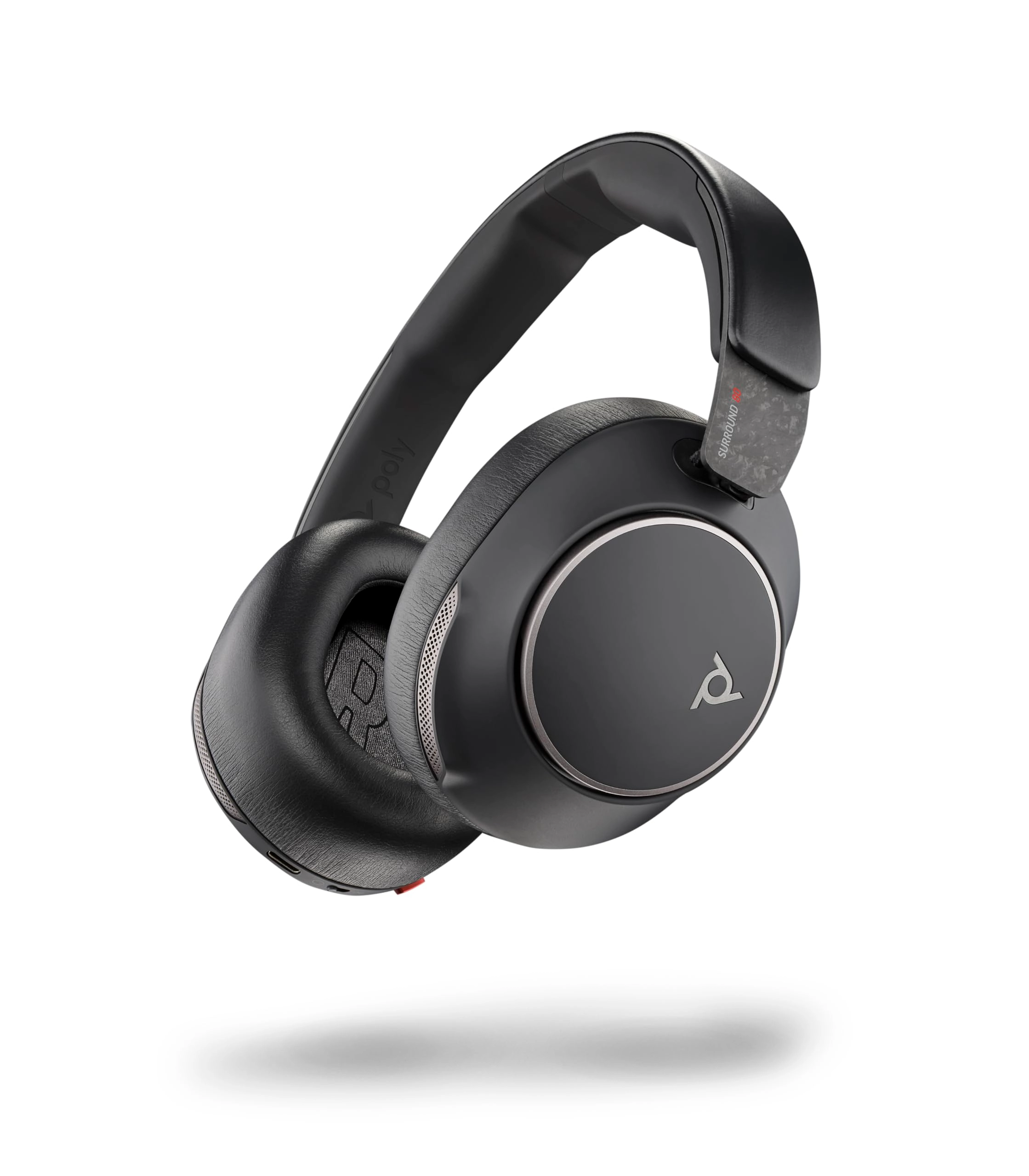 Voyager Surround 80 UC Wireless Headset + BT700 + USB C to USB A Adapter + USB C to 3.5 mm Audio Cable + Microfiber Cloth