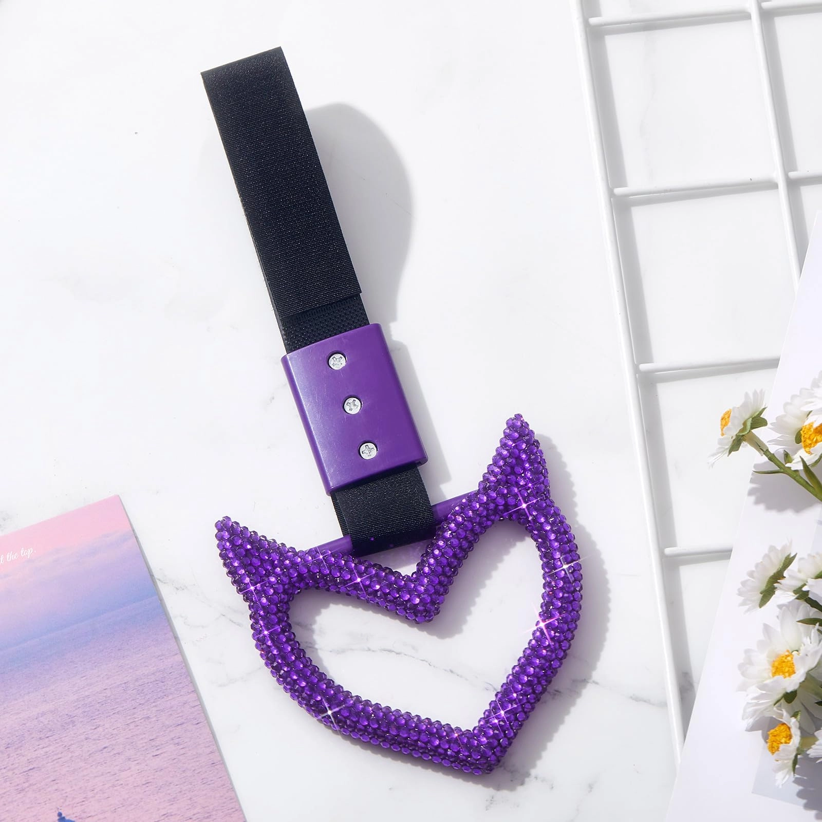 Bling Heart Handle Ring - White Devil Style