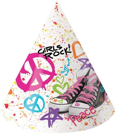 CREATIVE CONVERTING Totally 80s Paper Party Hats - Child Size
