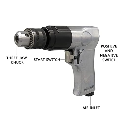 Pneumatic Gun Drill - 3/8Inch 1400Rpm Reversible