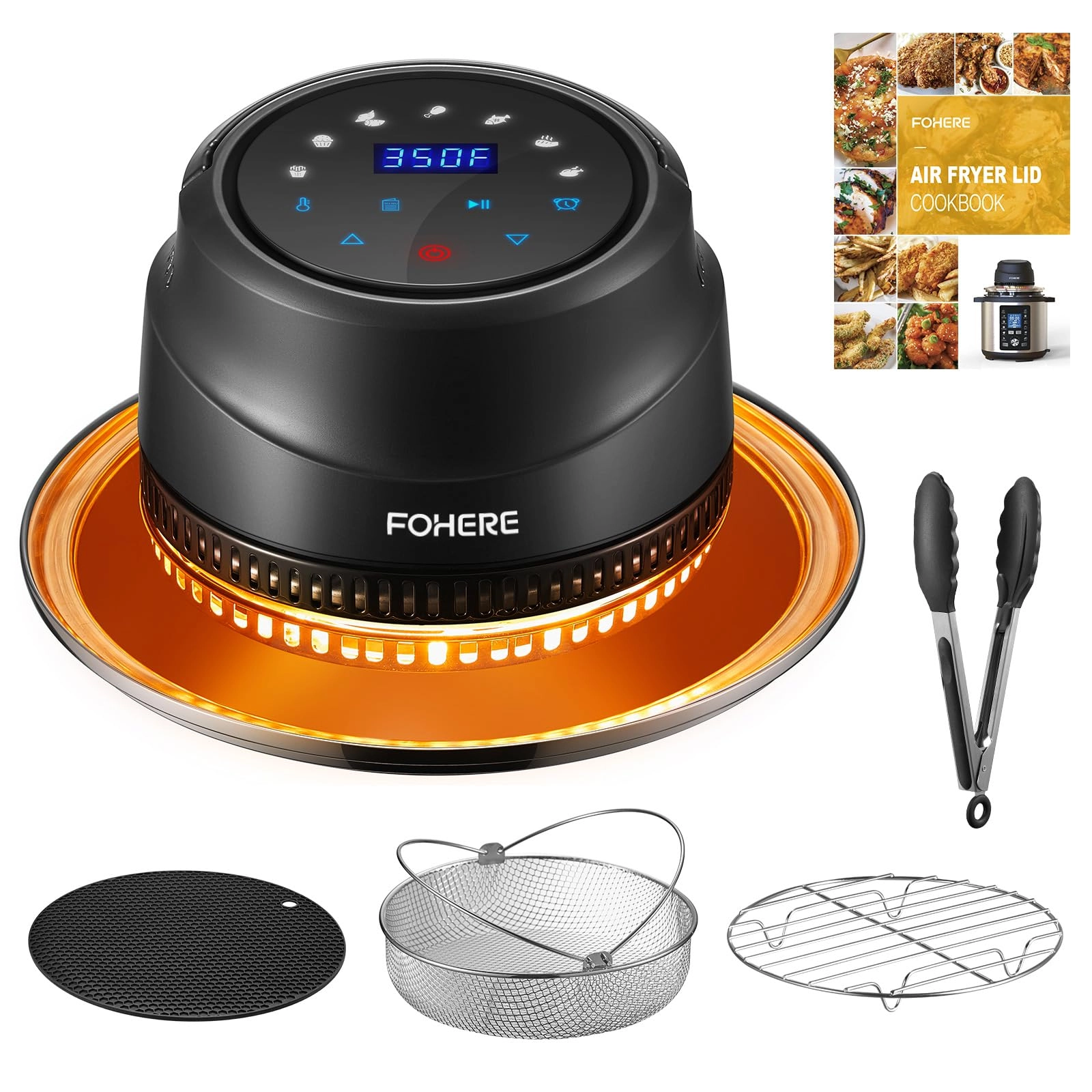 FOHERE Air Fryer Lid - 6Qt/8Qt