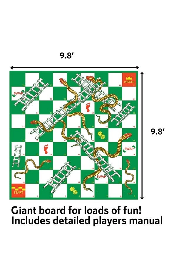 Giant Snakes & Ladders - 9.8 X Foot Playing Mat 15'' Dice