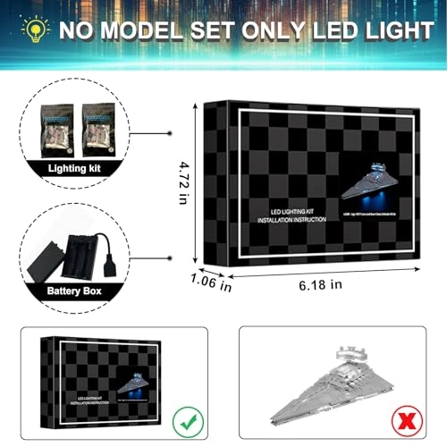 LED Light Kit for LEGO 75394 Star Wars Imperial Star Destroyer Set